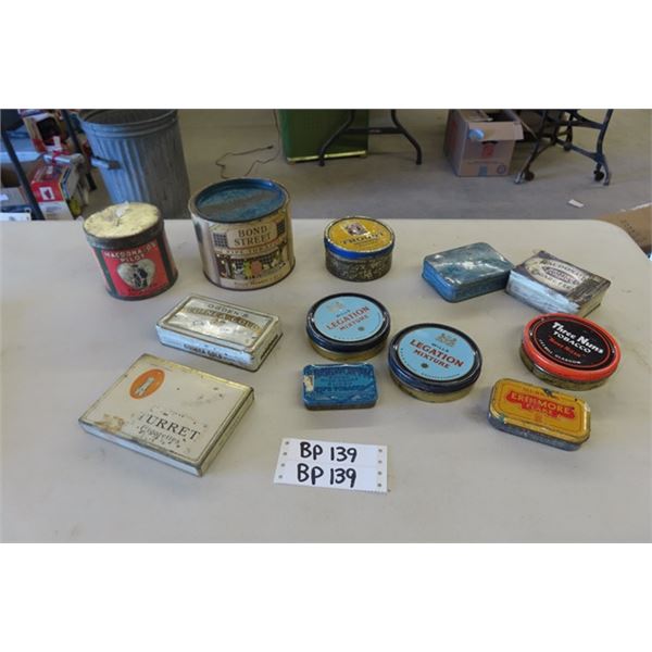 Assorted Vintage Tobacco Tins ; Macdonalds, Edgeworth, Turret, plus more