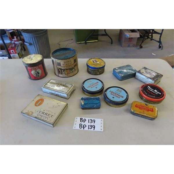 Assorted Vintage Tobacco Tins ; Macdonalds, Edgeworth, Turret, plus more