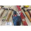 Image 4 : Assorted Hammers, Level, Hack Saw, Tool Pouch