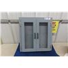 Image 1 : 2 Door with Glass Insert Wall Mounted Key Cabinet 3" X 20" x 21"