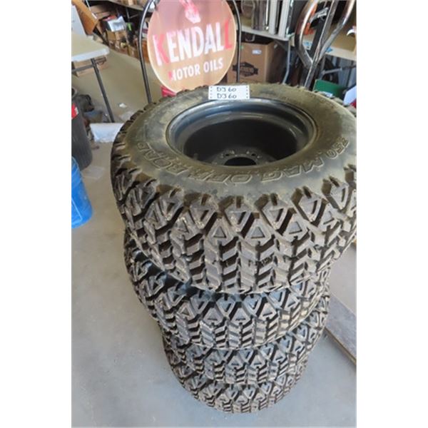 4 Brand New Tires on Rims - Fits Kubota or John Deere Side by Side 