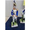 Image 2 : 4 Dresden Porcelain Figurines - Military 10" Tall