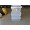 Image 1 : 5 Storage Tubs with Lids - 52 Quarts 11"x15"x22"