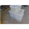 Image 2 : 5 Storage Tubs with Lids - 52 Quarts 11"x15"x22"