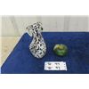 Image 1 : Blown Glass Dalmation 8" Tall + Apple