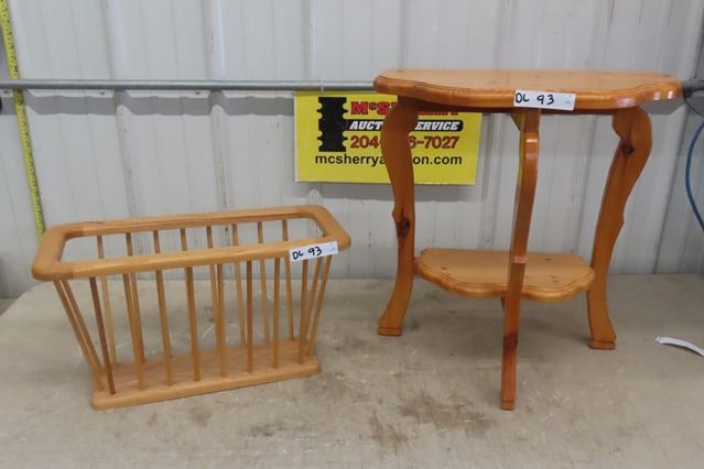 Pine Side Stand + Magazine Rack