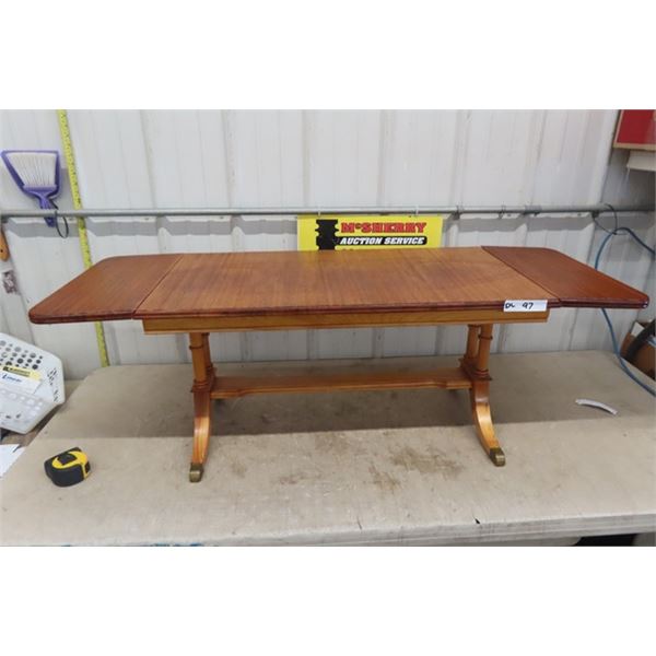 Teak Drop Leaf Coffee Table 17  x 18  x 34   plus 17  Of Extension