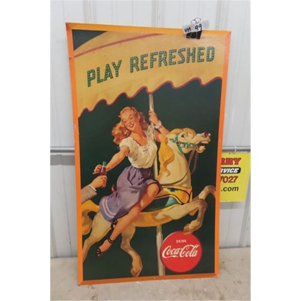 1948 Coca-Cola Cardboard Sign 22" x 38"