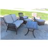 Image 1 : 6 pc Sunroom Furniture ; Seatee, 2 Chairs with Ottomans, Coffee Table -