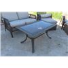 Image 3 : 6 pc Sunroom Furniture ; Seatee, 2 Chairs with Ottomans, Coffee Table -