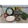 Image 1 : Bird Cage, Faux Plant with Hanger, Large China Wash Basin, Barn Lantern,