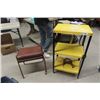Image 1 : 3 Tier Metal Shelf 15" x 20" x 37" & 2 Stacking Stools