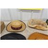 Image 3 : 4 Cowboy Style Hats ; 2 Leather, 1 Sheep Hide, 1 Summer