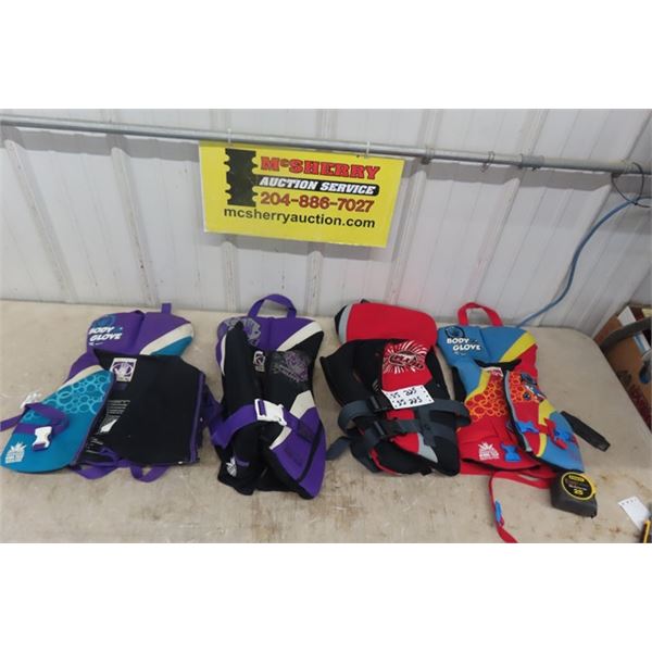 4 Life Jackets - Youth or Children's