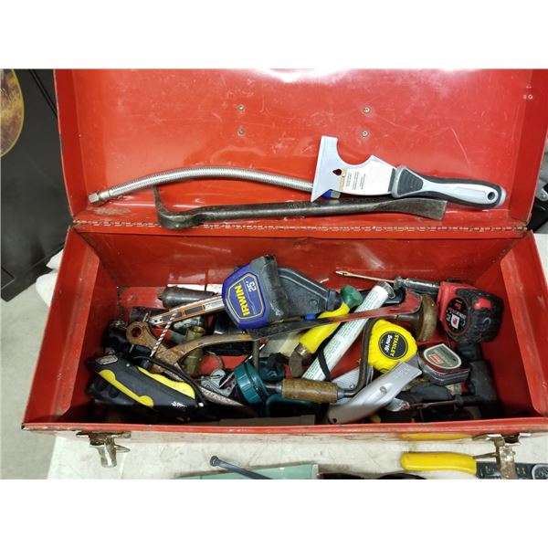 2 Metal Tool Boxes with Odds n Ends of Tools