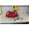 Image 1 : Metal Tool Box with Sockets + 12 Ratchets, Extensions ; 1/4", 3/8", 1/2"