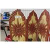 Image 2 : Room Divider 52" x 68"  - Carved Wood Look, 5 Panel