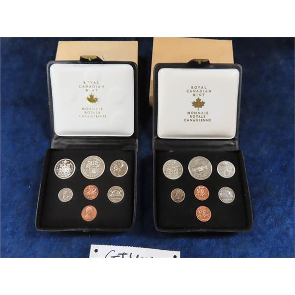 1971 + 1973 Royal Canadian Mint Proof Sets in Leather Presentation