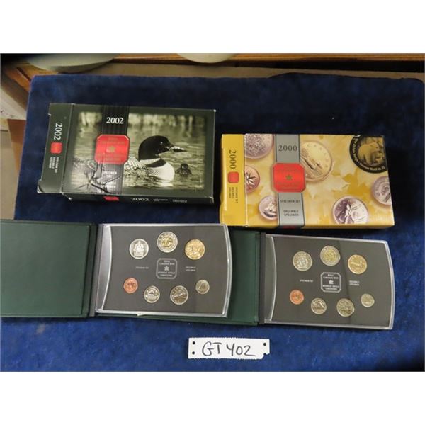 2000 + 2002 Royal Canadian Mint Specimen Set Canadian Coins in Presentation Books 