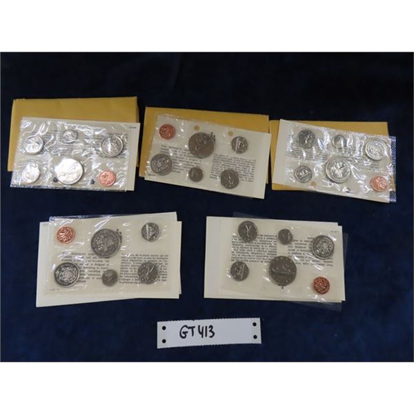 1968-72 Canada Uncirculated Coin Sets with Envelope- Royal Canadian Mint