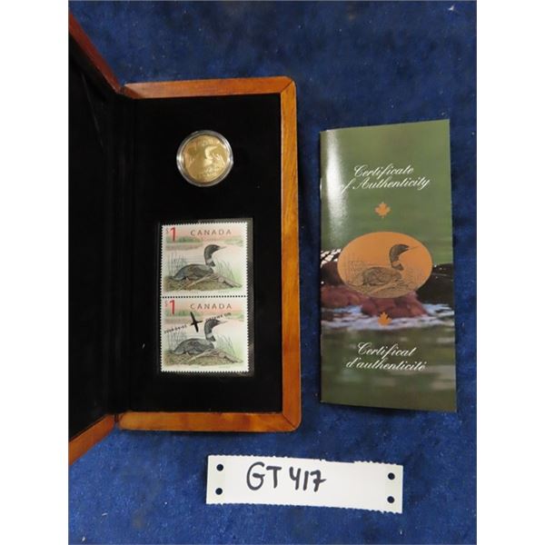 Canada Post/ Royal Canadian Mint $1 Coin + Stamp Collector Set in Wooden Presentation