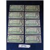 Image 1 : (10) 1967 Canada Centennial $1 Bills - Paper Money