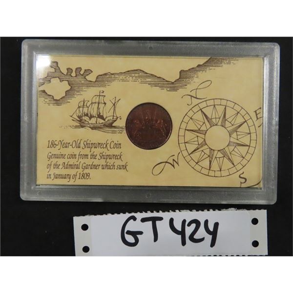 168 Year Old Shipwreck Coin - Admiral Garland - Encapsulated 1994