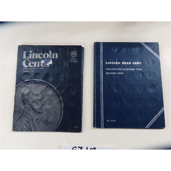 (2) 1941-1974 US Lincoln Head Penny Collector Books - Missing a Few