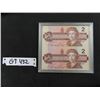 Image 1 : 2 Uncut + Uncirculated Canadian $2 Bills - 1986 Encapsulated