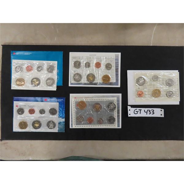 1996-2000 Inclusive Royal Canadian Mint Uncirculated Coin Sets with Envelope