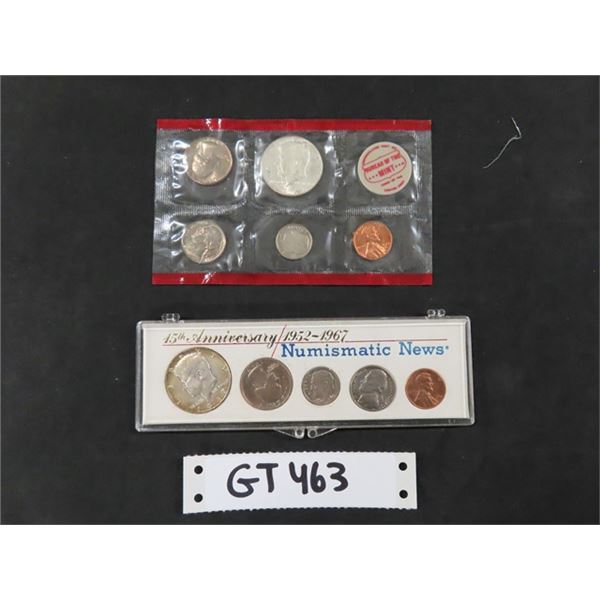 1967 + 1968 USA Coin Sets: 1968 Uncirculated & 1967 in Plastic Case