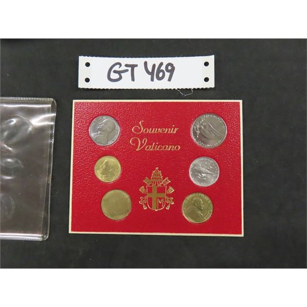 Vatican 6 Coin Collector Set on Display Card