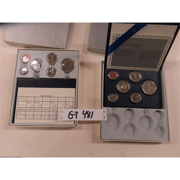 1981 + 1986 Canada Uncirculated Coin Sets Encapsulated in Collector 