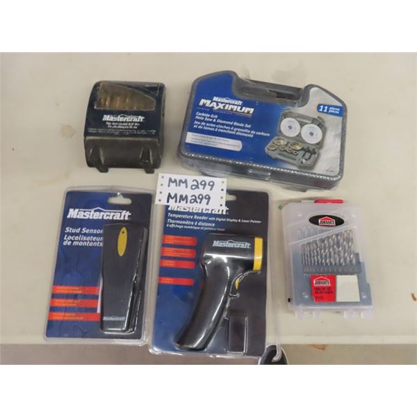 Mastercraft Stud Sensor, Temp Reader, Hole Saw Kit - All New in Package