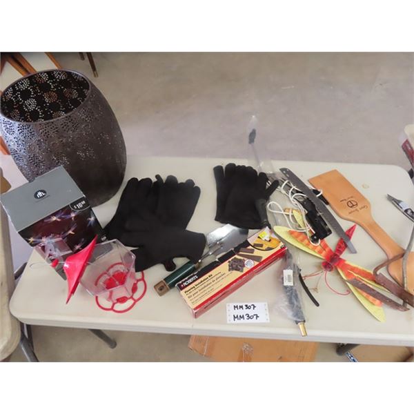 Garden Package ; Tree Pruner, Hand Spade, BBQ Scraper, Feeder, Lights,