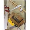 Image 1 : Pipe Wrench, 2 Bottle Jacks, Sledge Hammer Handles, Miter Box + Saw, 