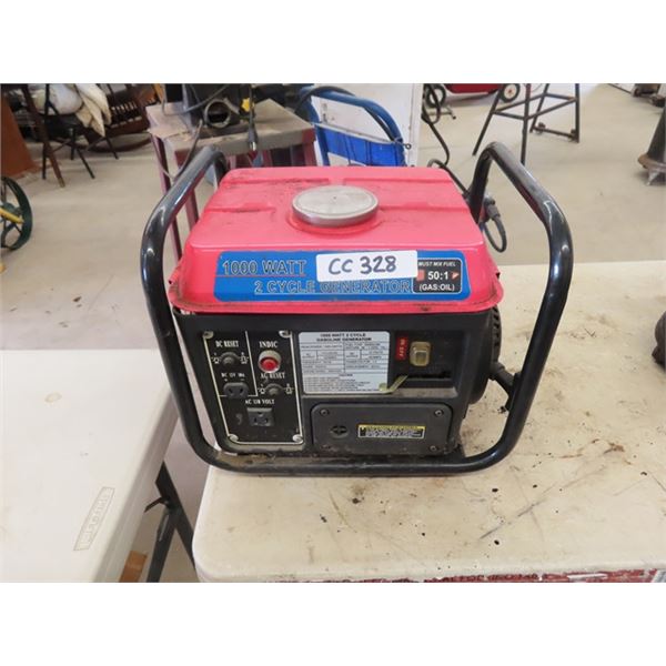 1000 Watt 2 Cycle Portable Gas Powered Generator - Has Good Compression