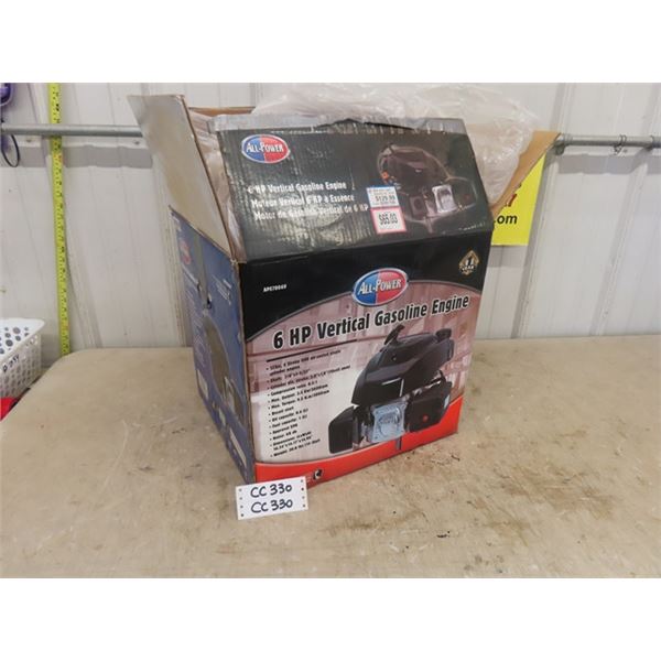 All Power 6HP Vertical Gasoline Engine - New in Box Never Used