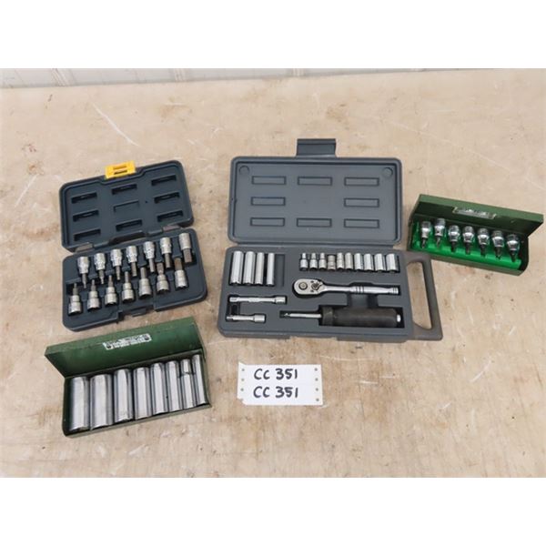 1/4" Socket Kit SK Tools Deep Sockets 3/8" to 13/16", SK Torque Bits, 