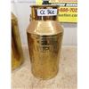 Image 2 : Pair of Vintage Milk/ Cream Cans with Brass Finish - 1 is Peeling - 