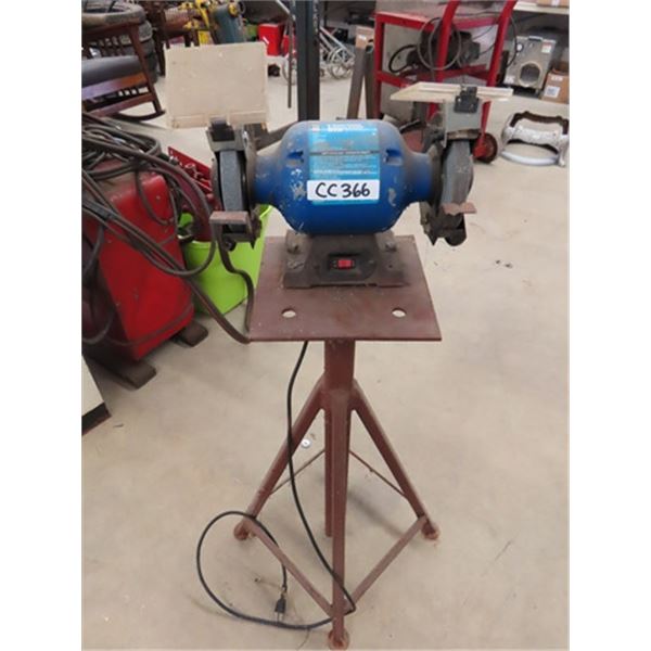 Power Fist 6  Bench Grinder on Metal Stand 1/3 HP - Stand is 34  tall