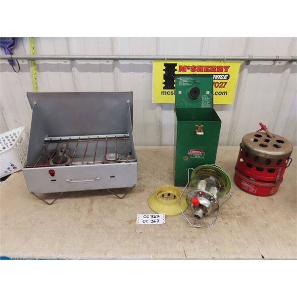 Grey Portable Camp stove Coleman 3000 BTU Heater, Coleman Propane