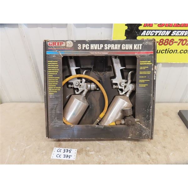 Grip 3pc HVLP Spray Gun Kit in Original Box