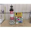 Image 1 : Decorative Garden Lighthouse 37" Tall, 2 Decorative Garden Stakes in Box