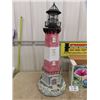 Image 2 : Decorative Garden Lighthouse 37" Tall, 2 Decorative Garden Stakes in Box