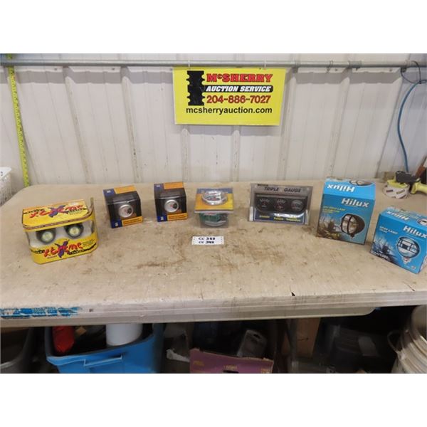 3 Power Fist Tachometers, Trisco Triple Gauge, Hilux Off Road + Spot