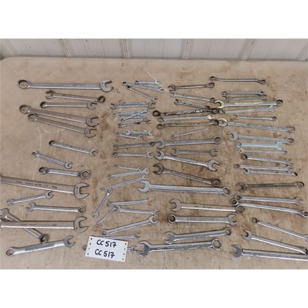 Large Quantity of Combination Wrenches ; Craftsman, Gray, Mastercraft 