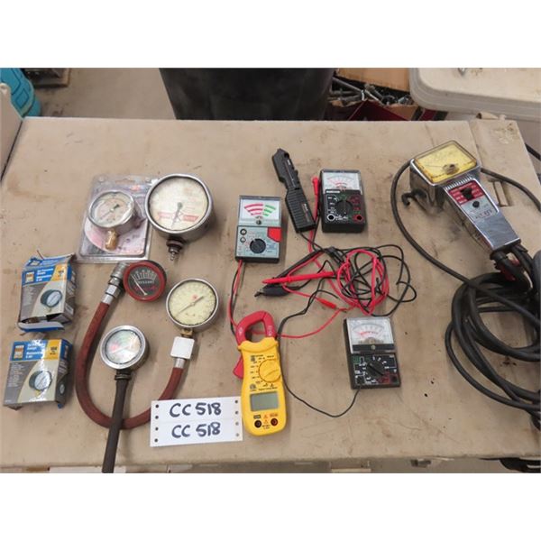 Assorted Testers ; Battery, Alternator/ Regulator, Compression, Air 