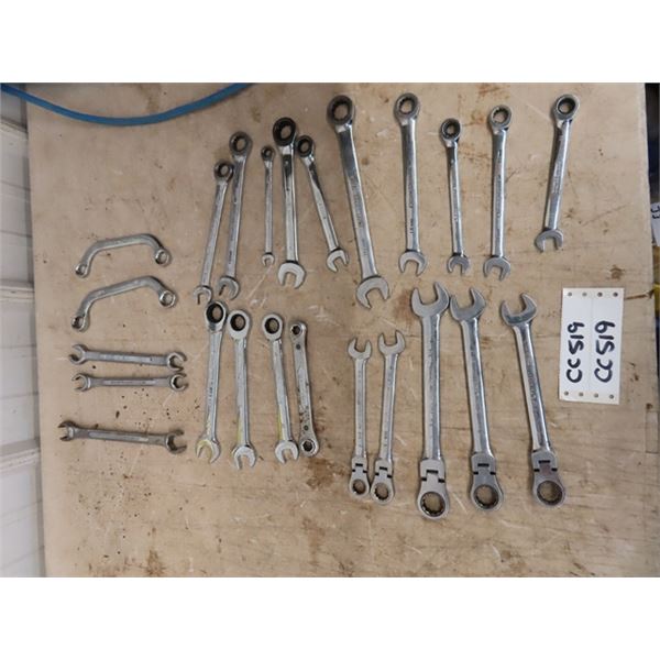 Various Specialty Wrenches - Ratchet End, Ratchet End with Swivel, 