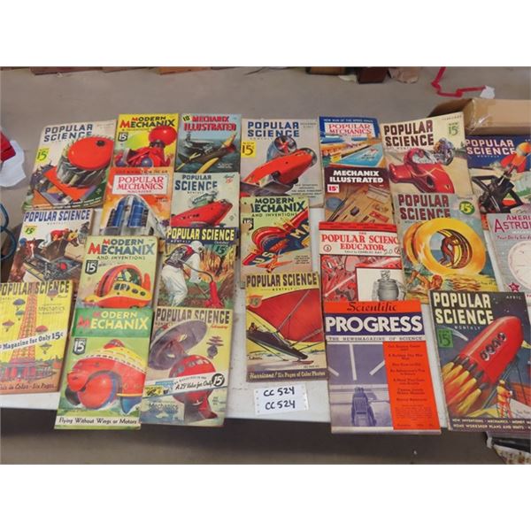 23 Various 1930's + 1940's Popular Science, Modern Mechanix Magazines- 